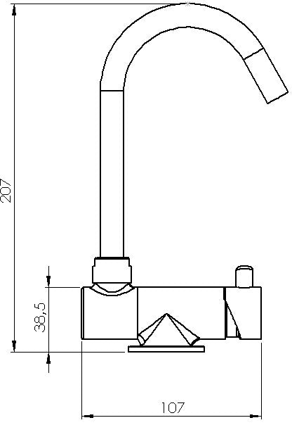 Blandebatteri i forkrommet messing