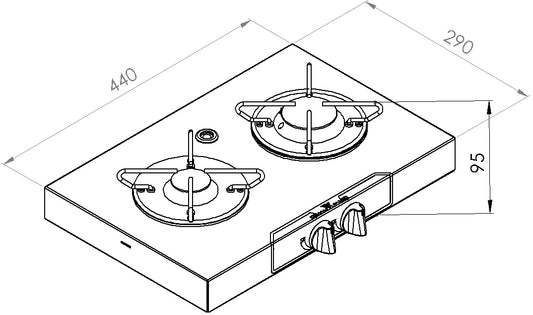 Stainless Steel 2 gasskoketopp