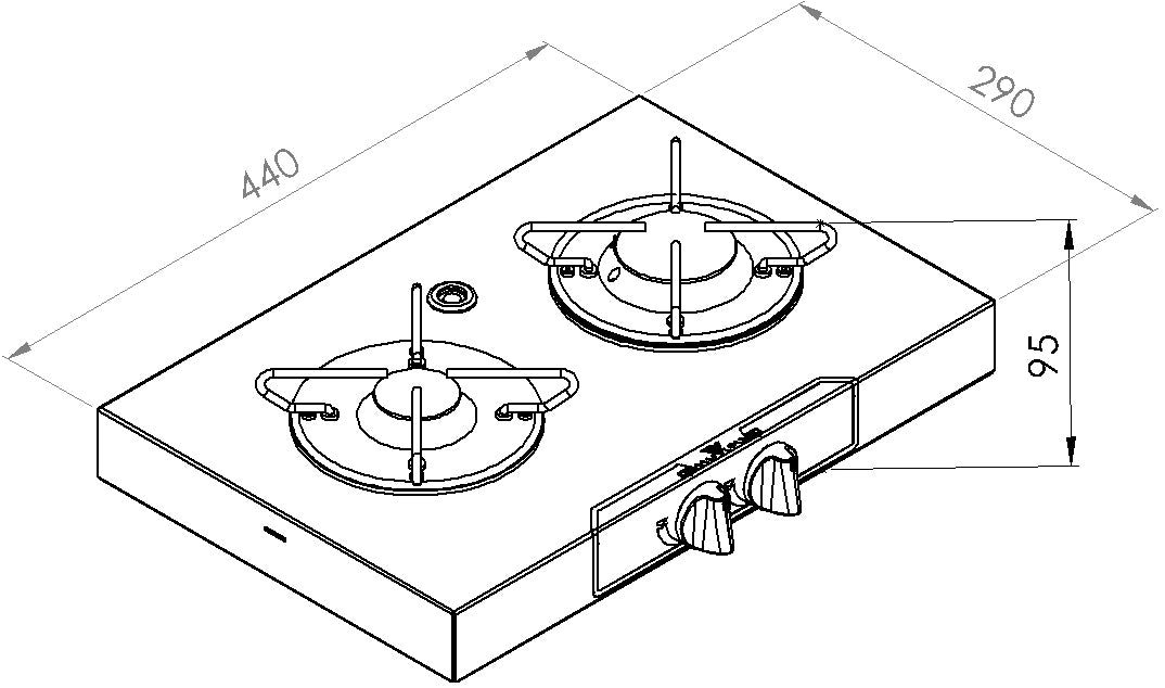 Stainless Steel 2 gasskoketopp