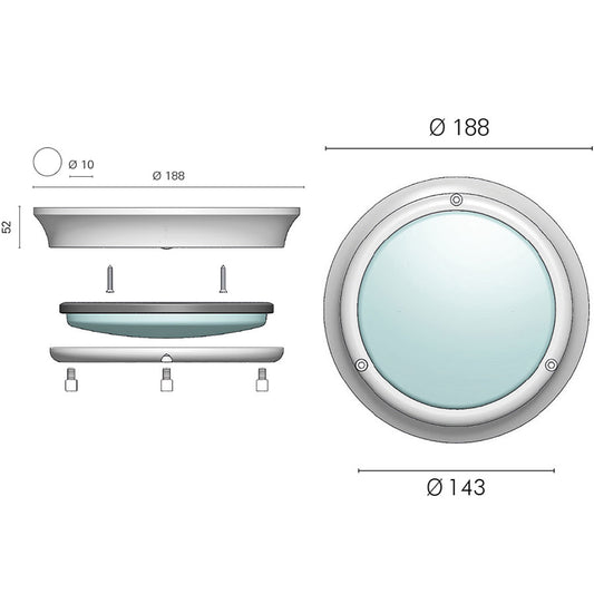 Foresti & Suardi Vanntett taklampe Vela Krom