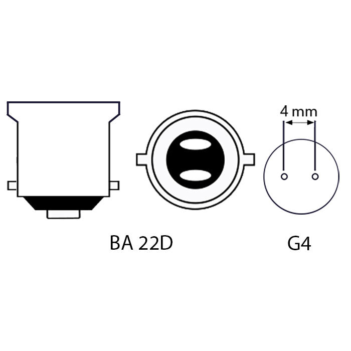 LED Adapter, BA22D til G4