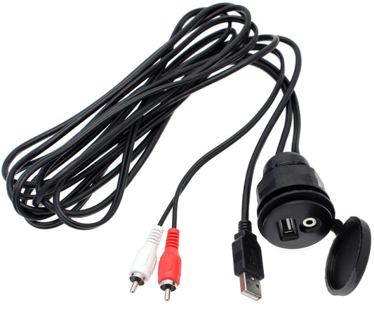 1852 USB/AUX forlengerkabel med uttak – bilde 2