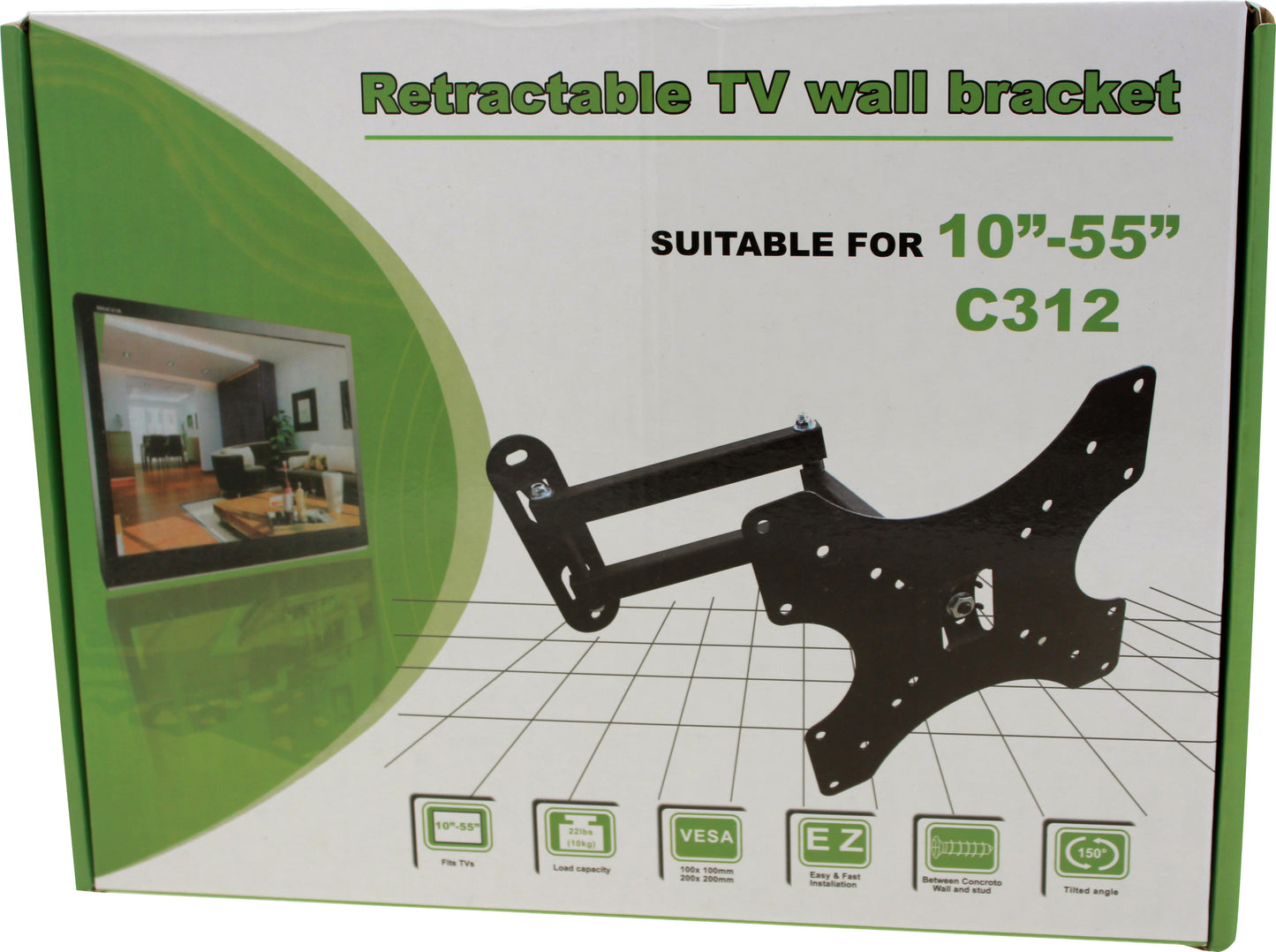 1852 Svingbart veggfeste TV m/arm 10 kg – bilde 2