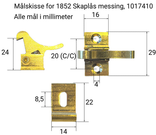 1852 Skaplås messing