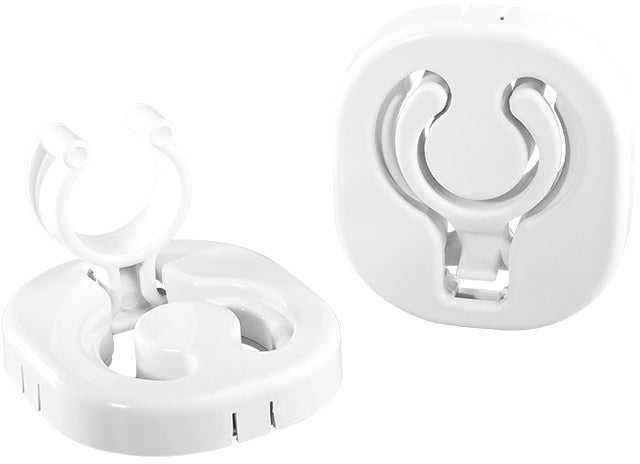 Klips/Hakeklemmer 30 mm sammenleggbar hvit