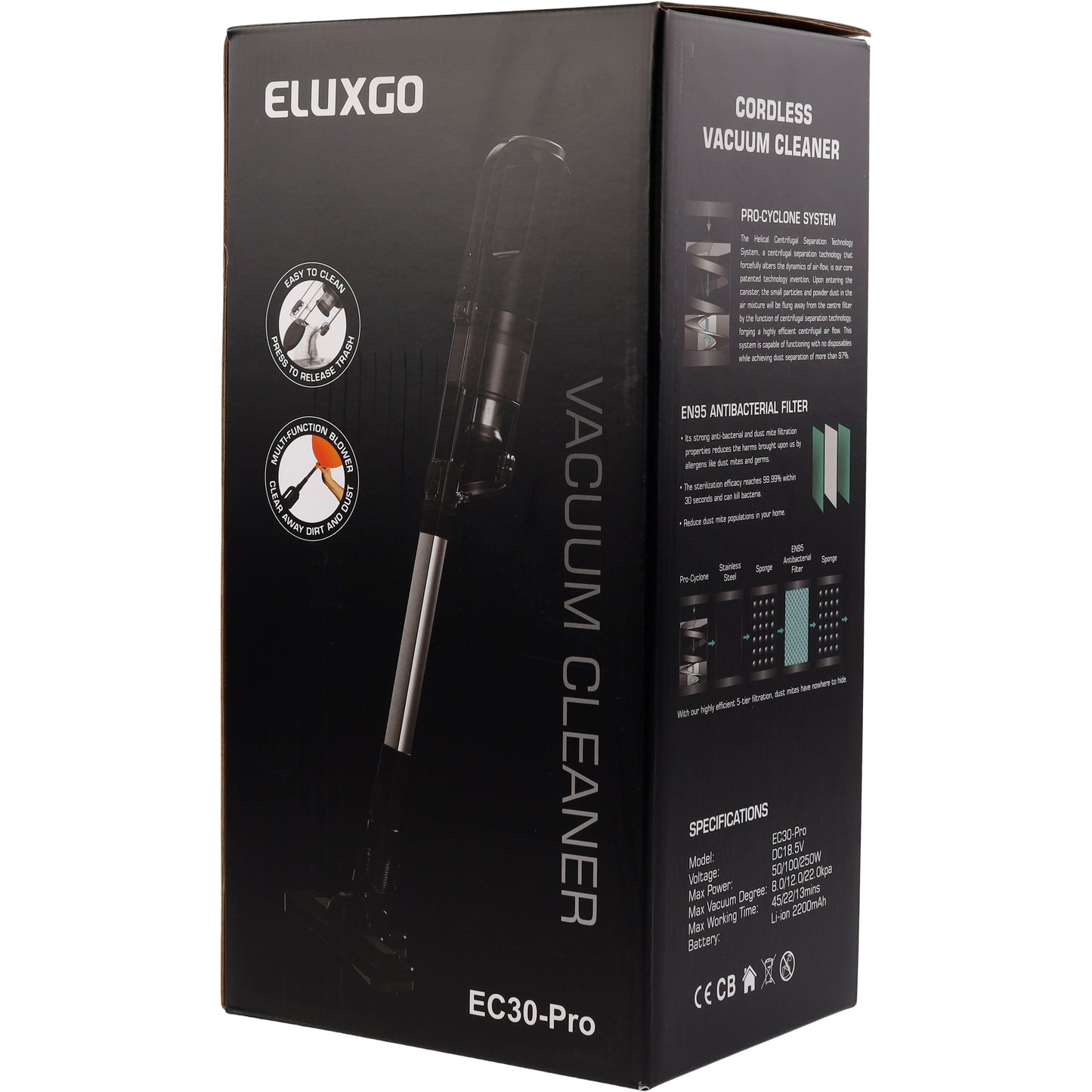 Eluxgo EC30-Pro trådløs støvsuger