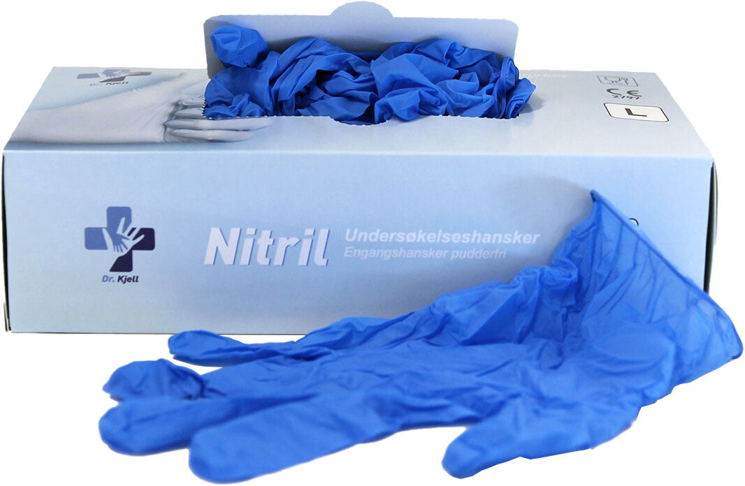 Engangshansker Nitrile blå 100 stk – bilde 5