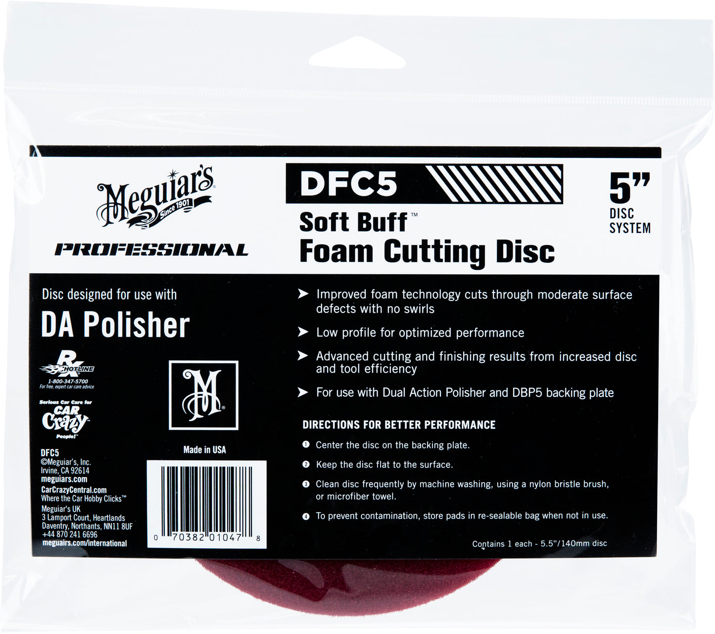 Meguiars Cutting Disc 5" rød