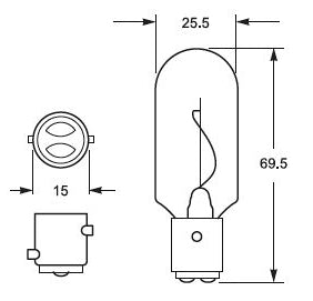 Hella Lanternepære BAY15D 24V
