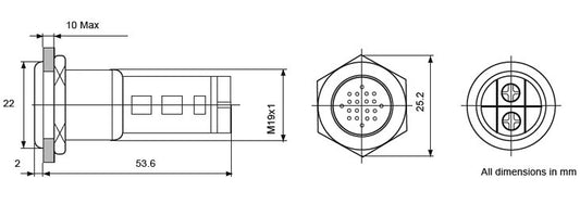 Hella Buzzer i rustfritt stål 24V