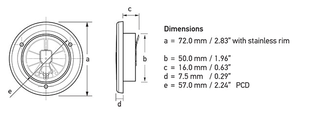 Hella EuroLED 75 Dual Colour Wht/Red syrefast spotlampe 12V