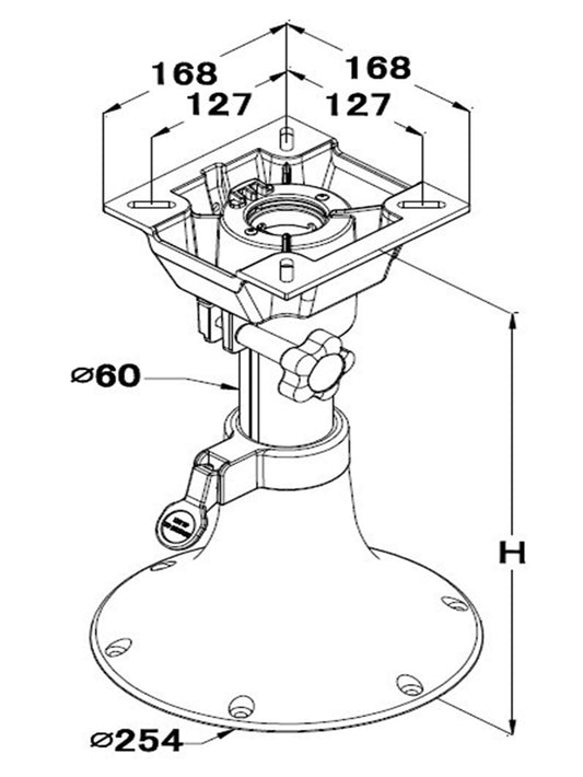 Stolsøyle Bellissimo 3343 m/ svivel man.reg