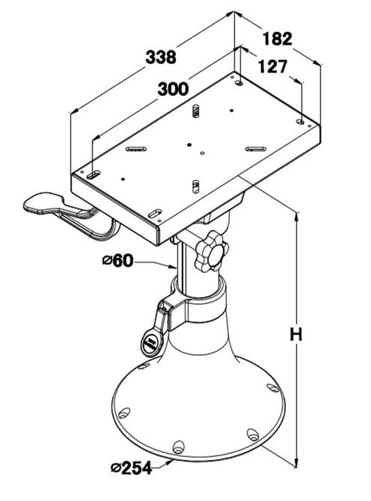 Stolsøyle Bellissimo 3343 m/ slide man.reg