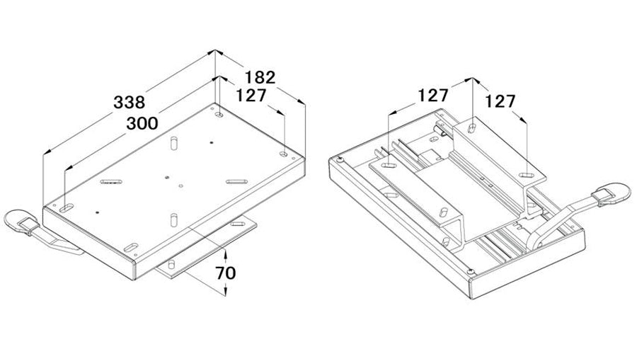 Glideskinne til båtstol, Universal