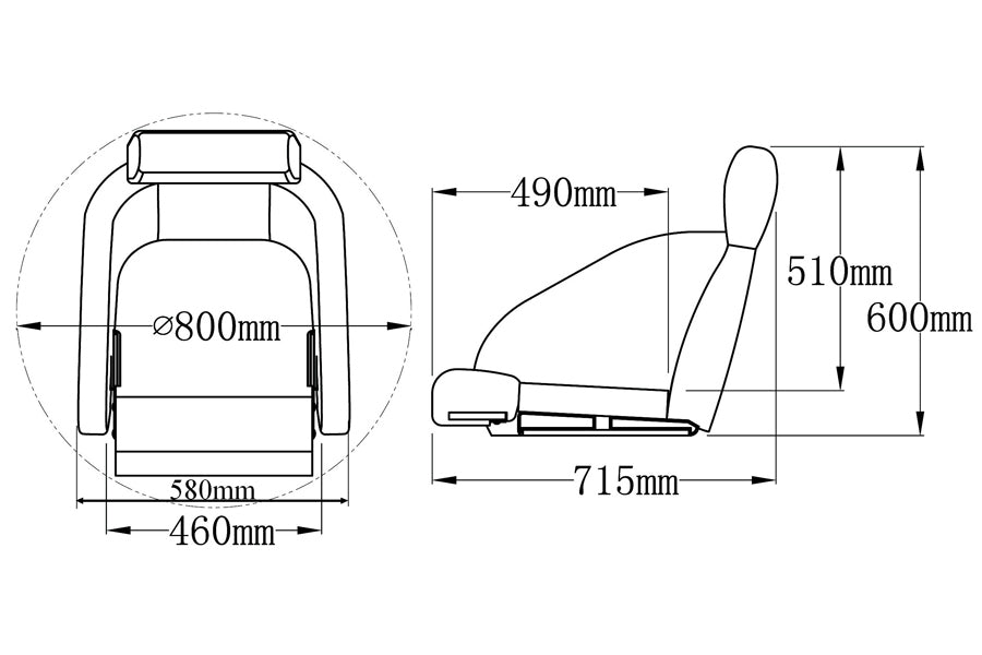 Båtstol H54 flip-up, mørkeblå/lysegrå