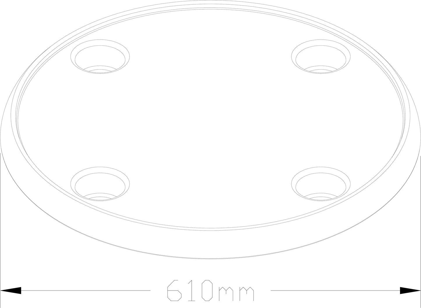 Bordplate, rund med 4 flaskeholdere – bilde 2