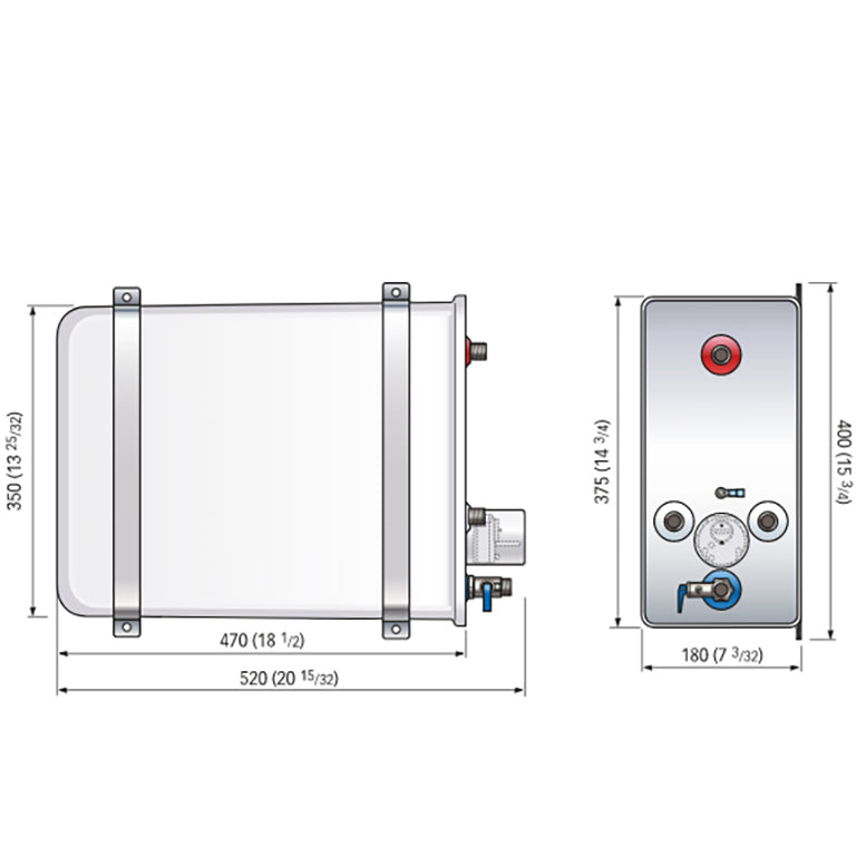 Quick Nautic Boiler BX16 firkantet varmtvannsbereder – bilde 2
