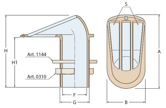 Bunninntak messing 4"