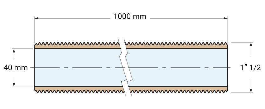 Guidi Gjenget rør messing 1 1/2" – bilde 2