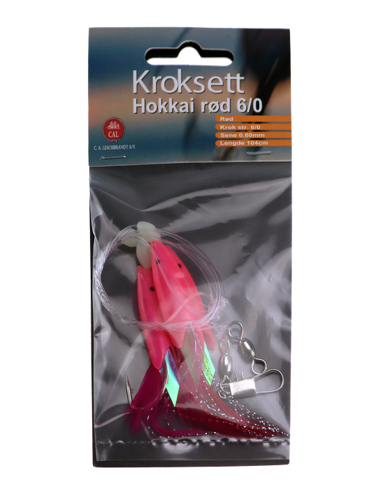 Osean Hokkai rød - Kroksett - 3 stk - 6/0