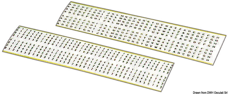 Selvklebende tall og bokstaver, svart på hvit bakgrunn, 3 mm størrelse