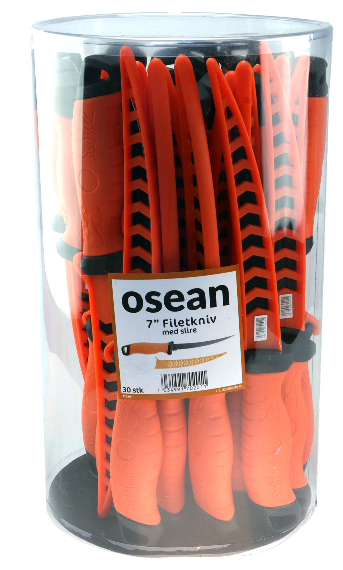 Osean Filetkniv 7" - 30stk - Knivbøtte - med slire