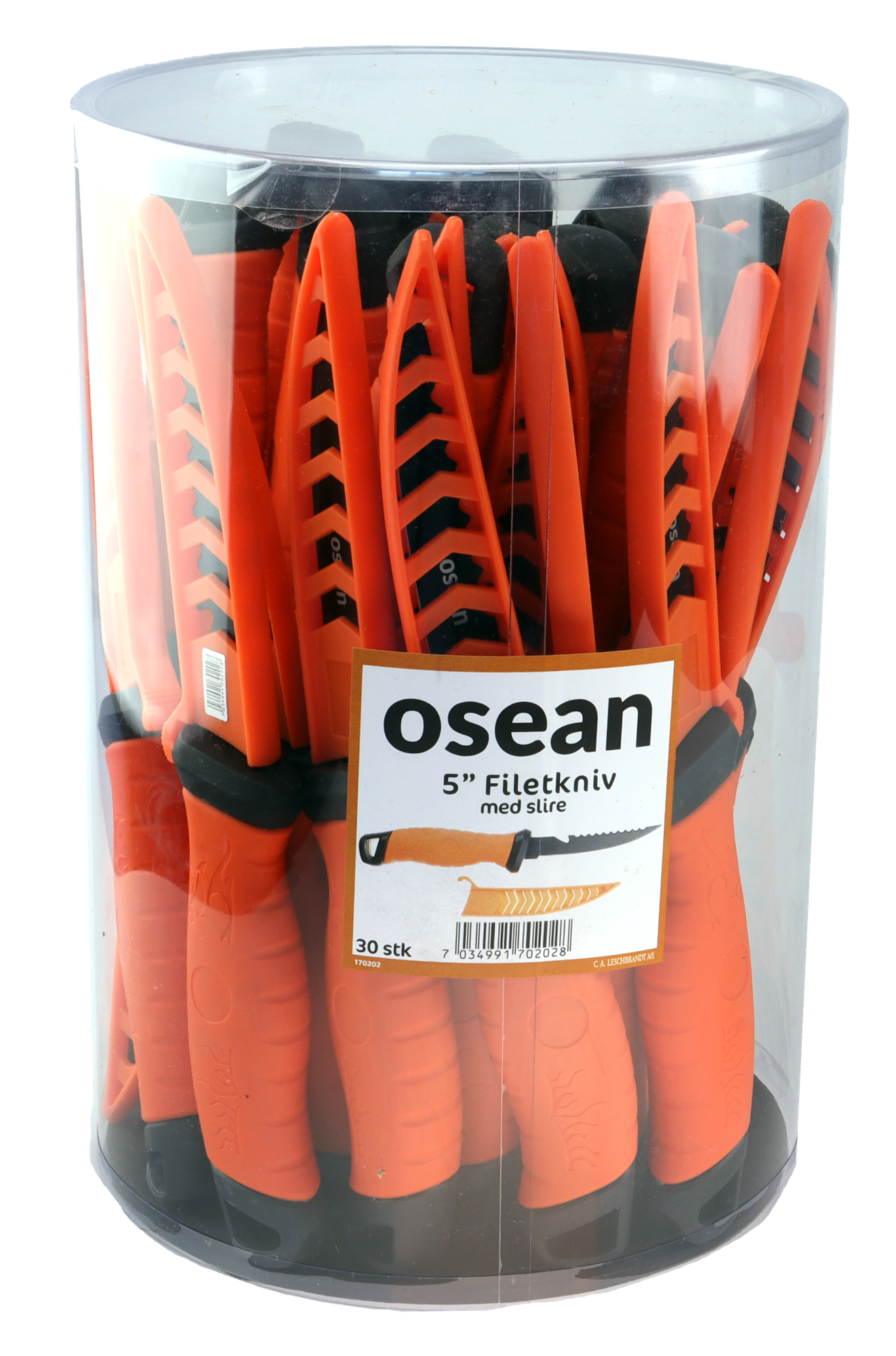 Osean Filetkniv 5" - 30stk - Knivbøtte - med slire