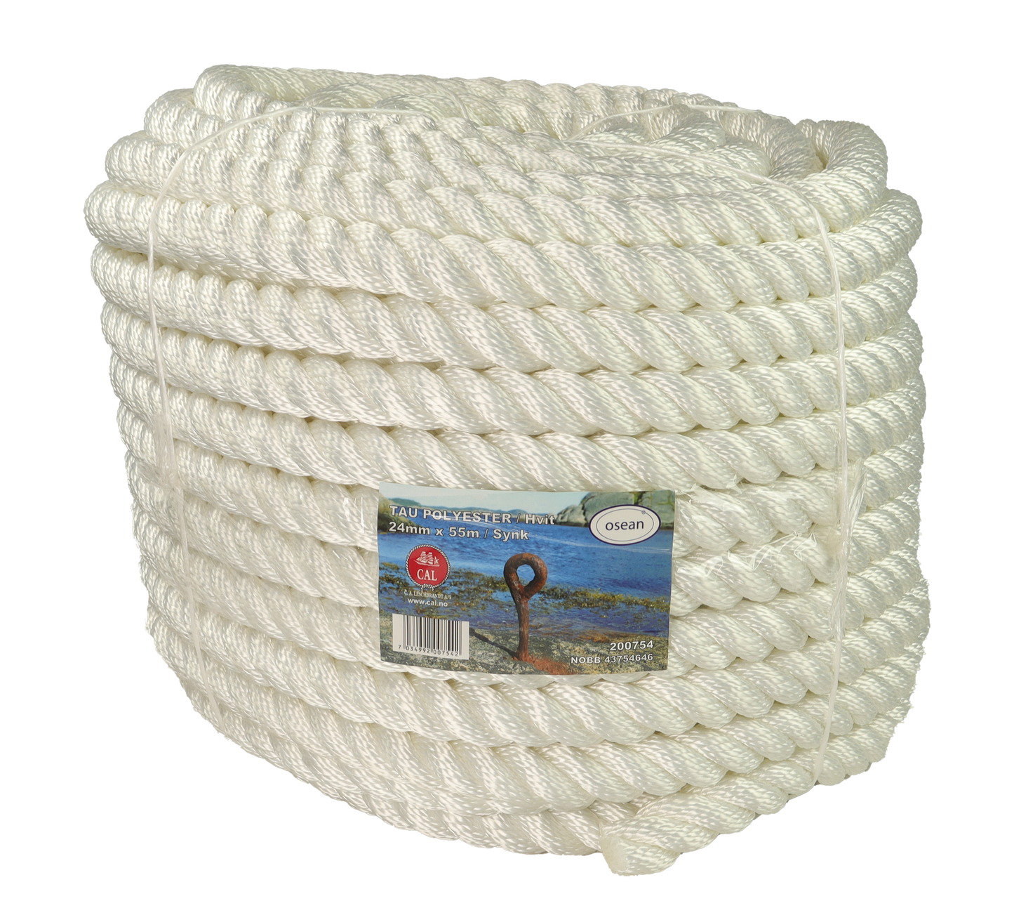 Tau Polyester - Hvit - Kveil / Spole