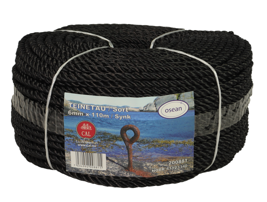Teinetau - Sort - Kveil - 110m