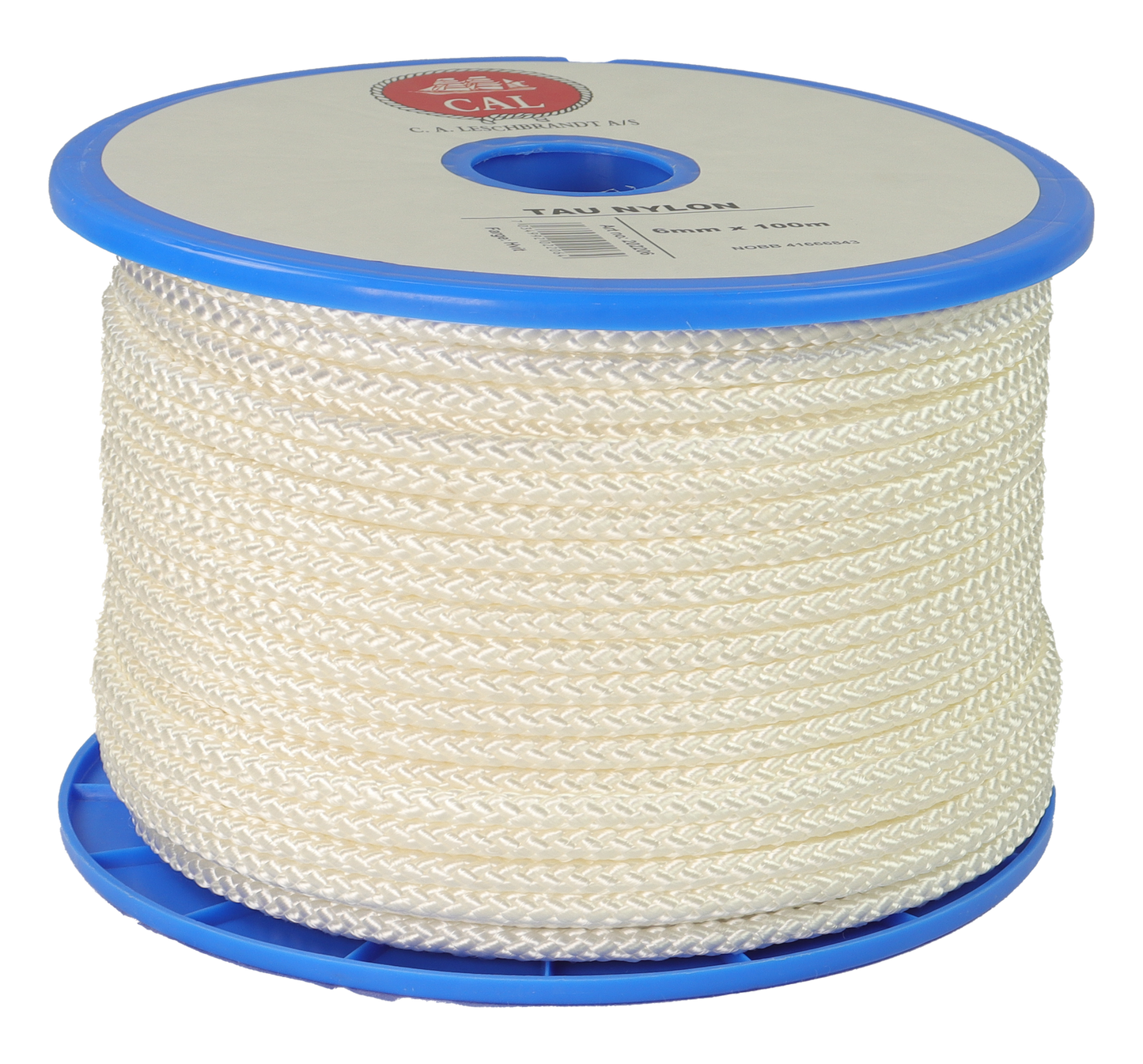 Tau Flettet Nylon - Hvit - Spole - 100m