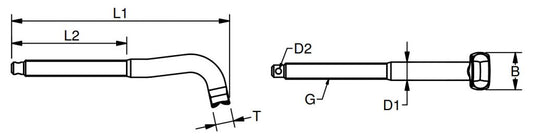 Bluewave Gjenget t-terminal 7,9 mm