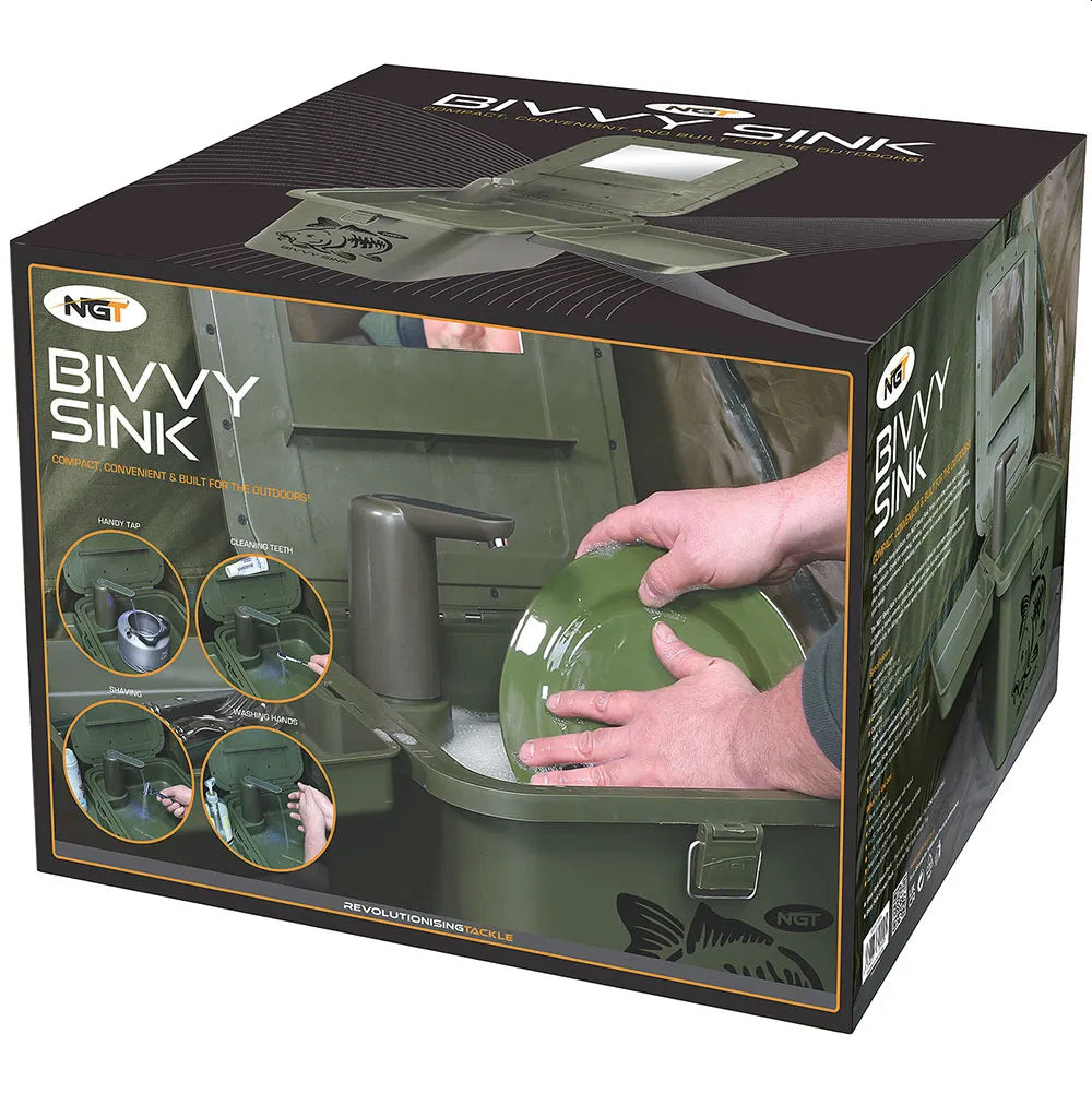 NGT Bivvy Sink Portabel Vask 2x5ltr - For vannkran 303230 - Turvask