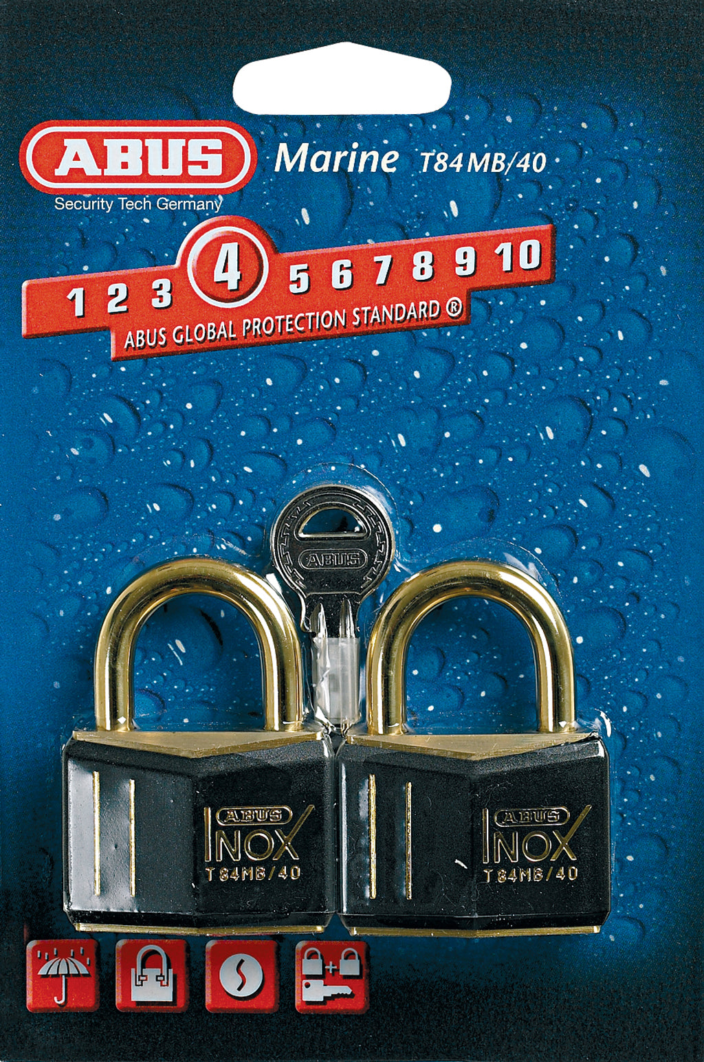 Hengelås Abus Marine Dobbel - 2 pk - T84MB C/ES - 40 mm