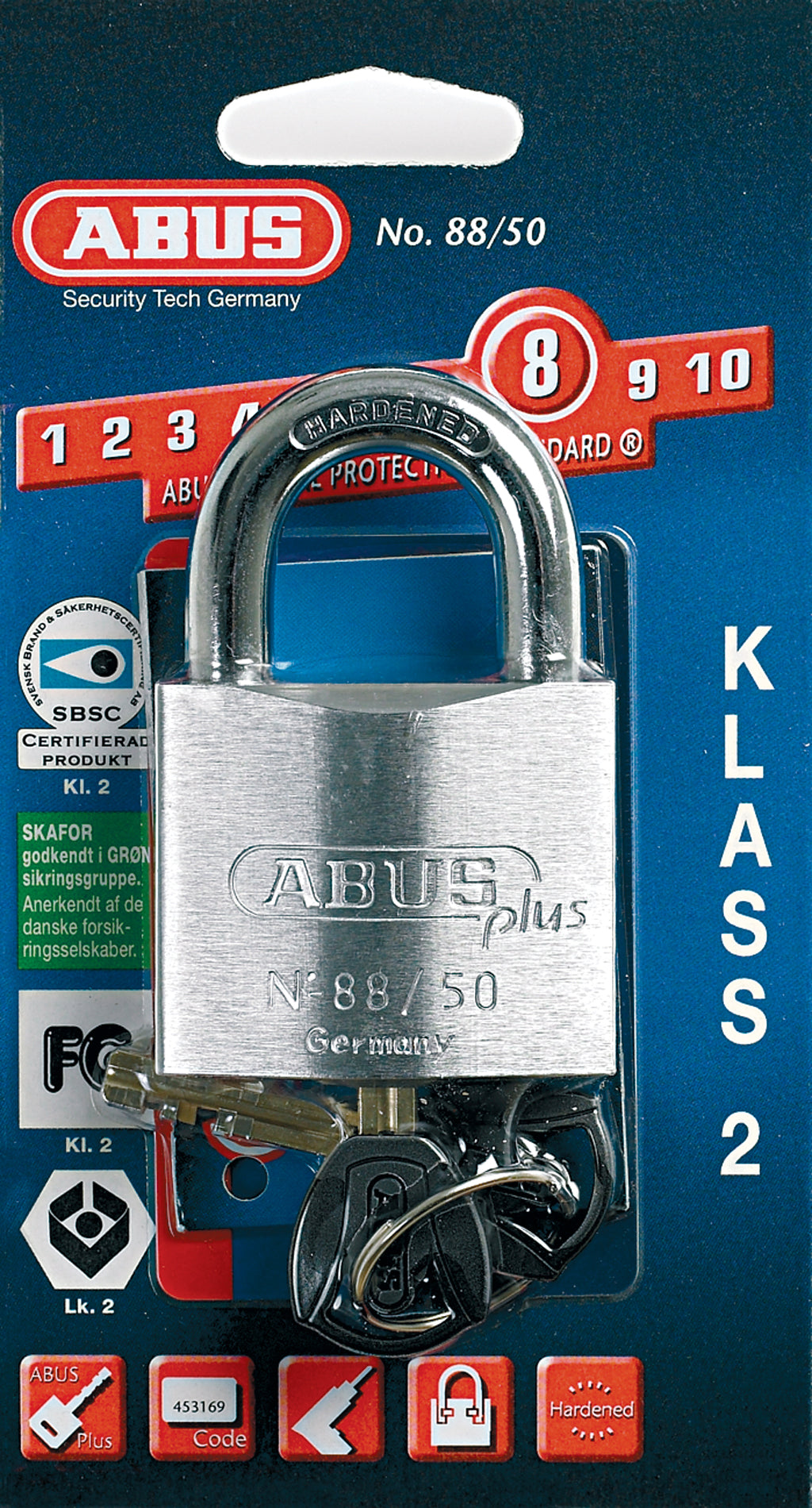 Hengelås Abus Marine FG2 - KL. 2 - 88/50 - C/ES