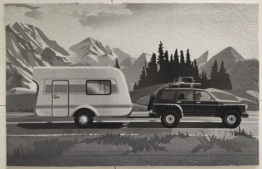 CAL Dørmatte - Camping - 45x30cm