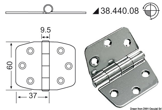 Hengsler 2 mm tykkelse
