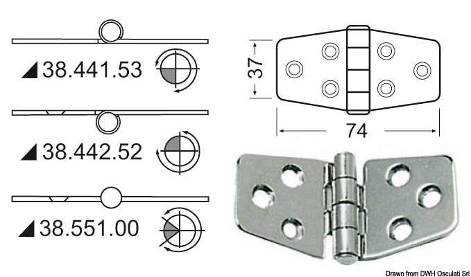 Hengsler 2 mm tykkelse