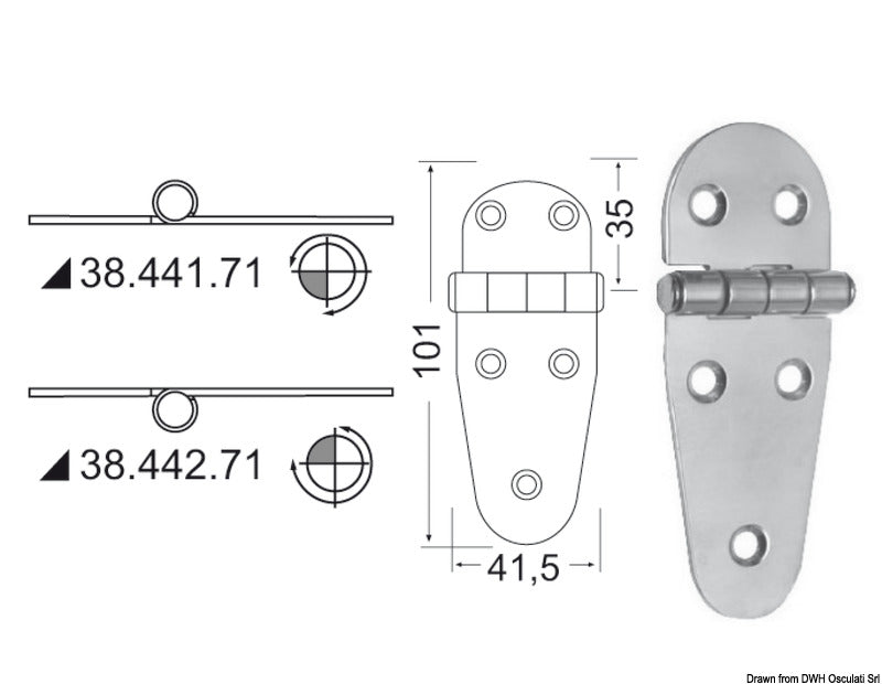 Hengsler 2 mm tykkelse
