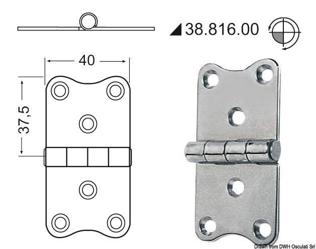 Hengsler 2 mm tykkelse