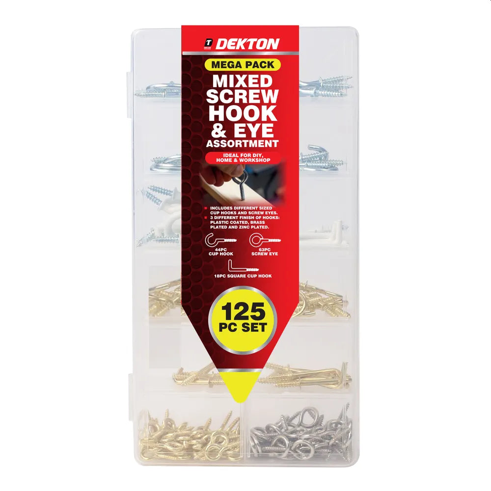 Øyeskrue assortement 125 deler - Åpne - lukkede - vinkelrette