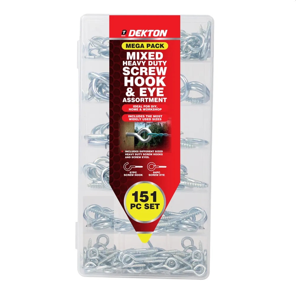 Øyeskrue Stor assortement 151 deler - Åpne - lukkede - forsinket stål