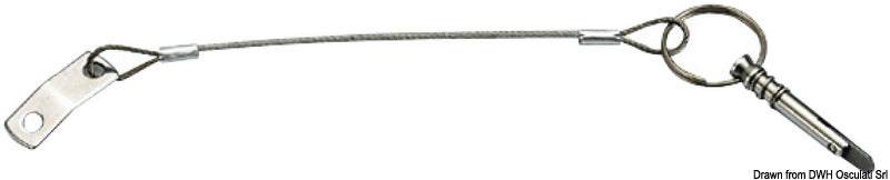 Rustfri stålplate Ø 6 mm + rustfri stålkabel Ø 1,6 mm + rustfri stålstift
