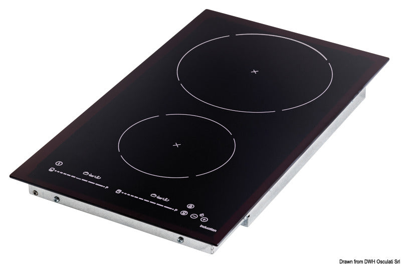 Induksjons platetopper i glasskeramikk med multislider-kontroll
