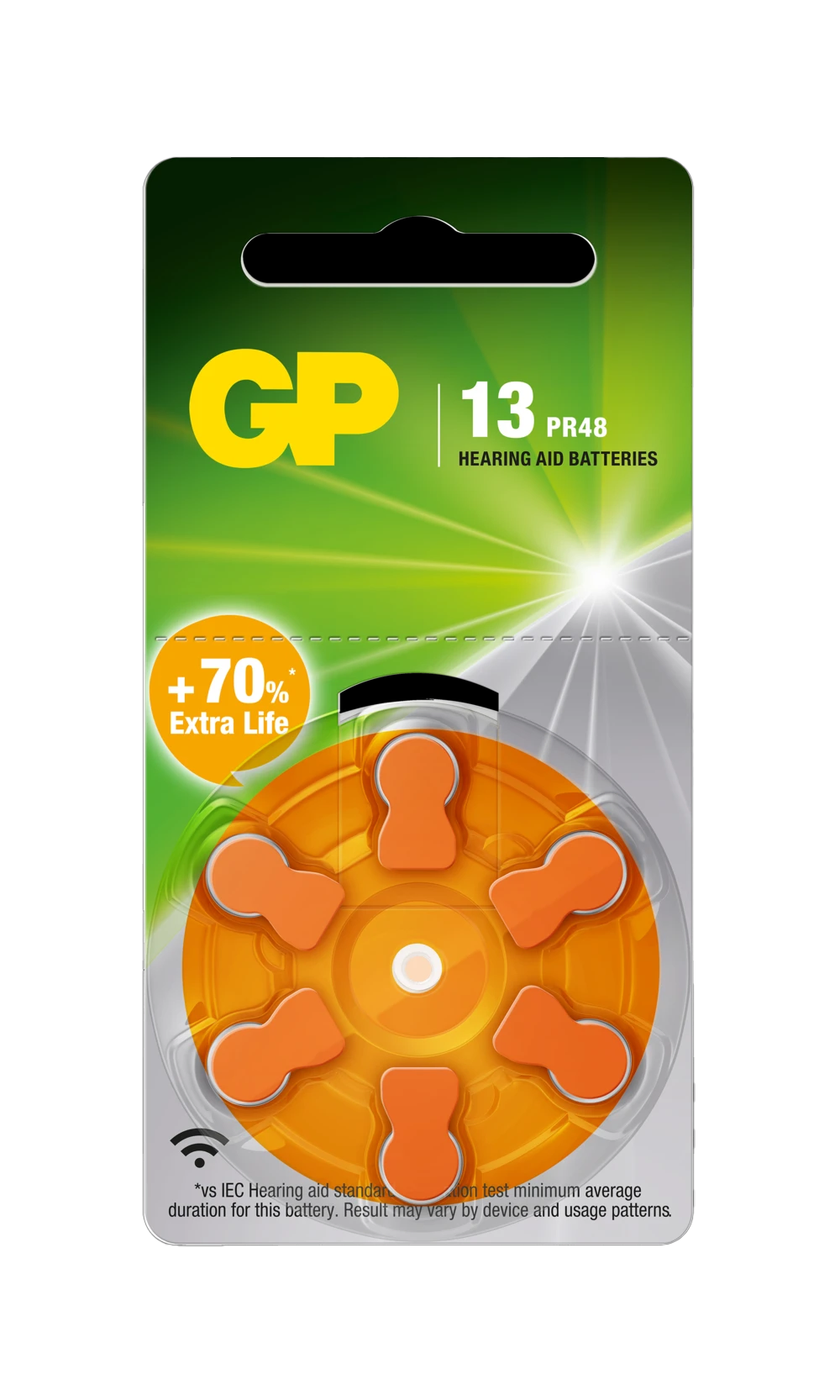 GP Batteri Høreapparat 6pk - ZA13/PR48 - Sink