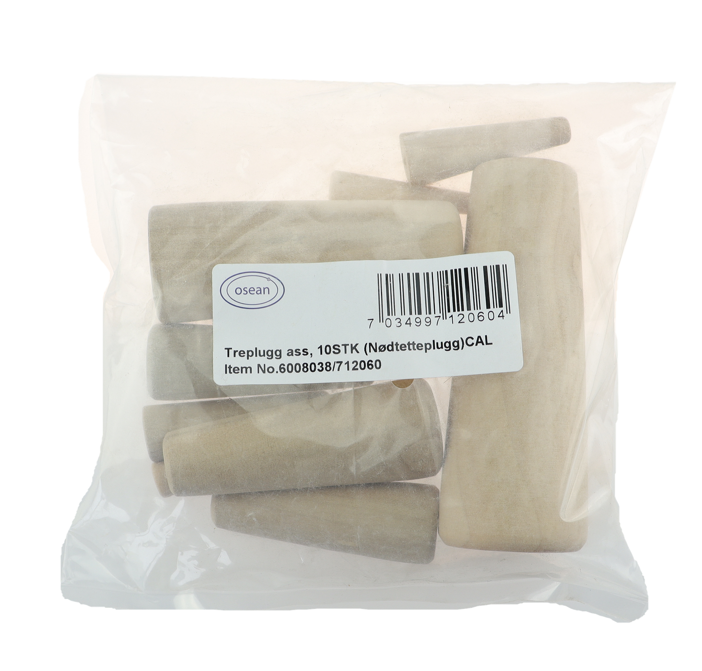 Treplugg koniske - 10 stk - Assortert nødplugg 4-38mm
