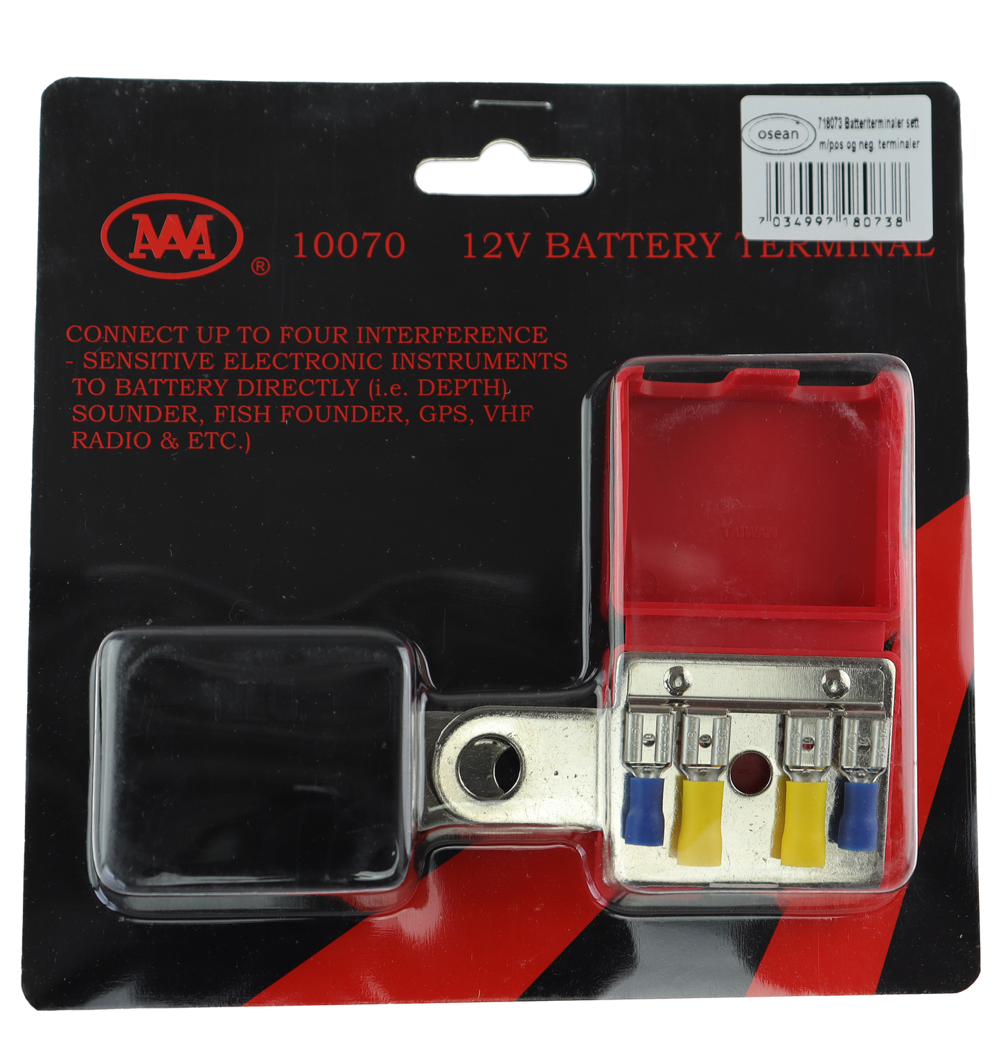 Batteriterminaler sett - m/pos og neg.
