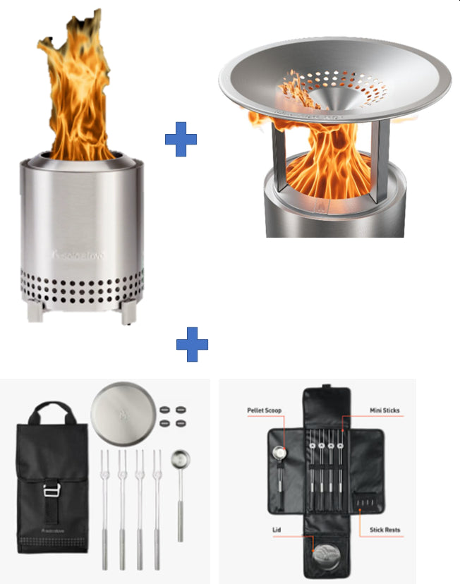 Solo Stove Mesa Bundle - Bålpanne + Varmeskjold + Tilbehørspakke