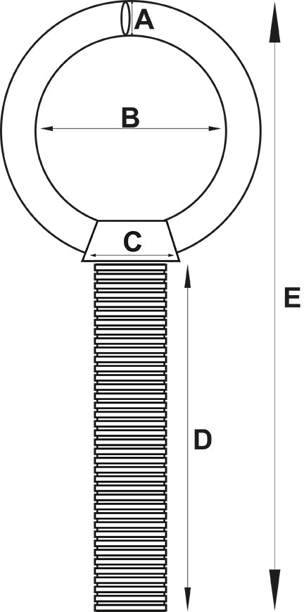 1852 Øyebolt m/flens, rustfritt stål – bilde 2