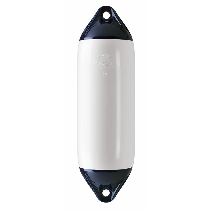 Polyform Fender F-serie hvit m/blå ender