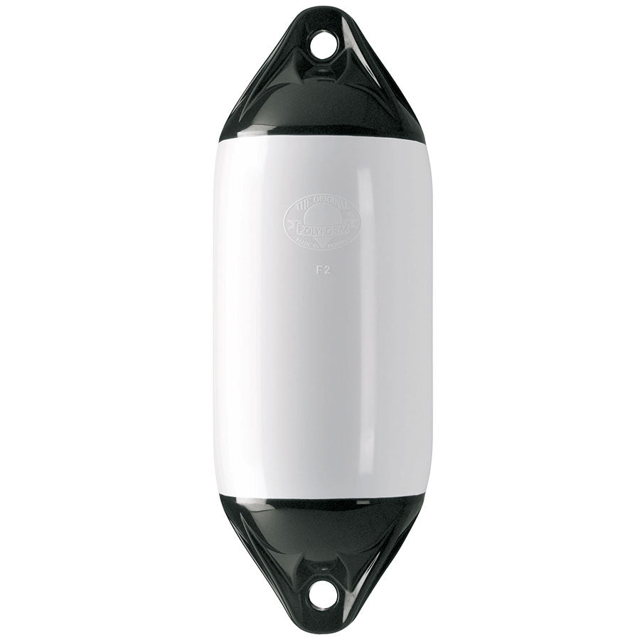 Polyform Fender F-serie hvit m/sorte ender